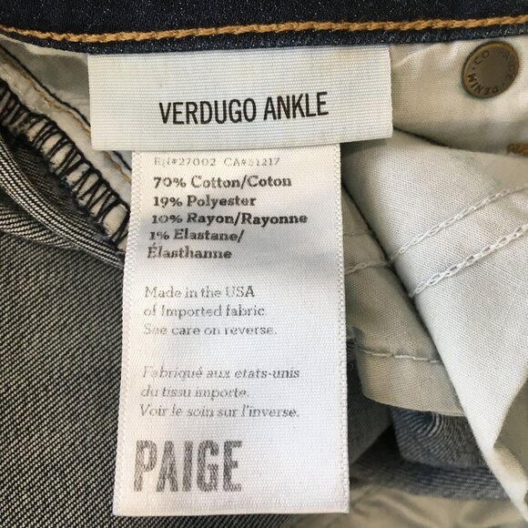PAIGE Logo Hardware 5Pocket Hallie Destroyed Wash Verdugo Ankle Distressed Jeans - Picture 3 of 12
